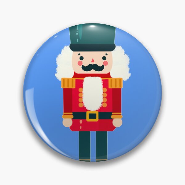 Item preview, Red and Green Christmas Nutcracker Toy Soldier Graphic Art - Light Blue Background designed and sold by Star-Fragment.