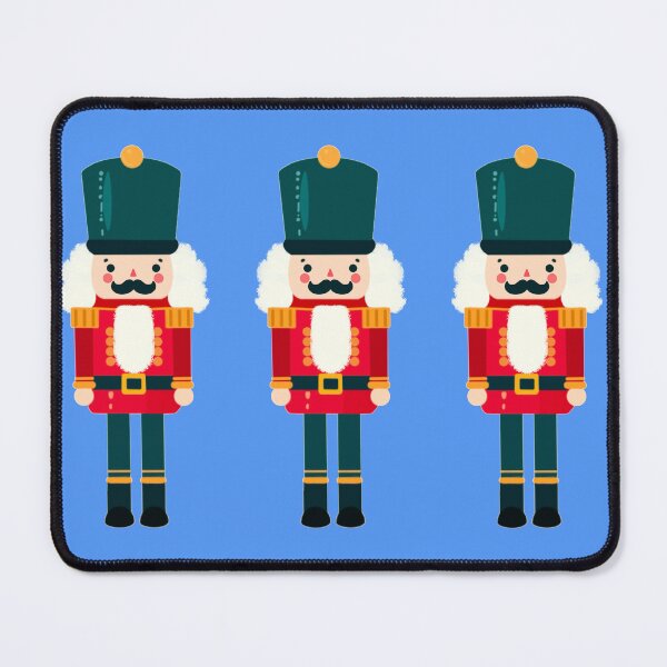 Item preview, Red and Green Christmas Nutcracker Toy Soldier Graphic Art - Light Blue Background designed and sold by Star-Fragment.