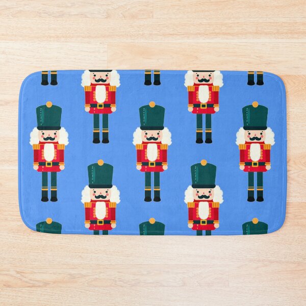 Item preview, Red and Green Christmas Nutcracker Toy Soldier Graphic Art - Light Blue Background designed and sold by Star-Fragment.