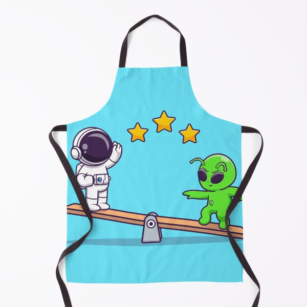 Item preview, Cute Astronaut and Alien Playing Seesaw with Star Cartoon Vector Icon Illustration designed and sold by hjian8219.