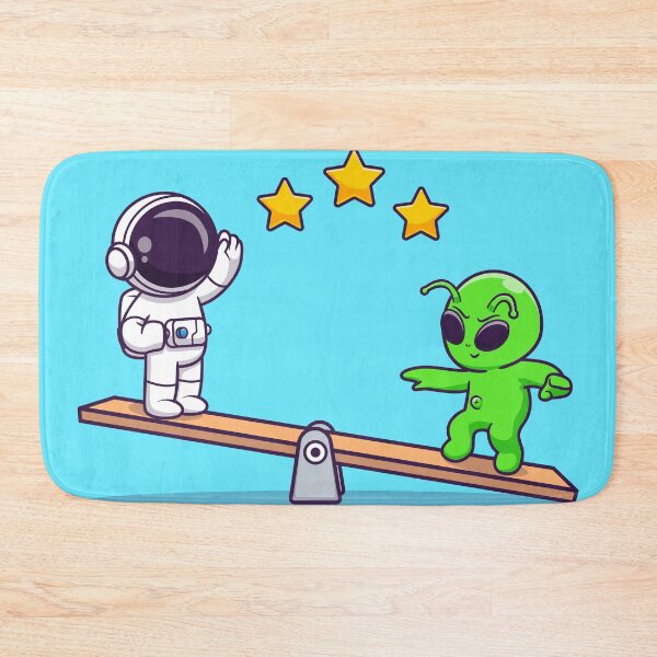 Item preview, Cute Astronaut and Alien Playing Seesaw with Star Cartoon Vector Icon Illustration designed and sold by hjian8219.