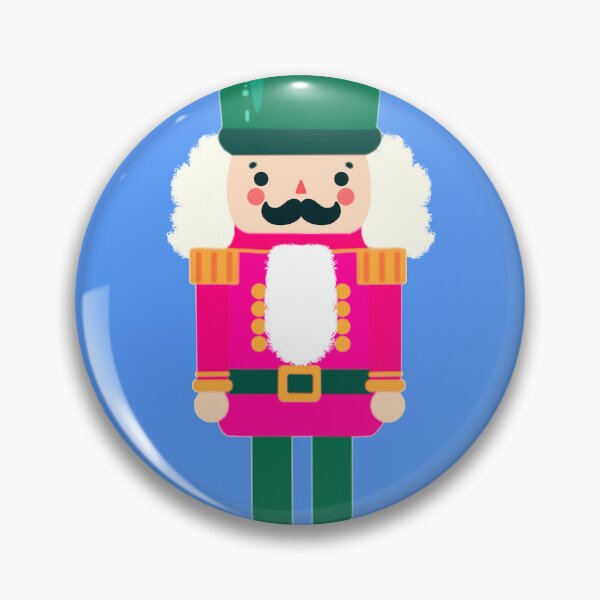Item preview, Pink and Green Christmas Nutcracker Toy Soldier Graphic Art - Light Blue Background designed and sold by Star-Fragment.