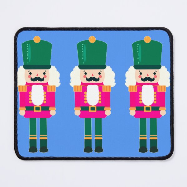 Item preview, Pink and Green Christmas Nutcracker Toy Soldier Graphic Art - Light Blue Background designed and sold by Star-Fragment.