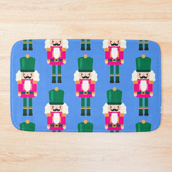 Item preview, Pink and Green Christmas Nutcracker Toy Soldier Graphic Art - Light Blue Background designed and sold by Star-Fragment.