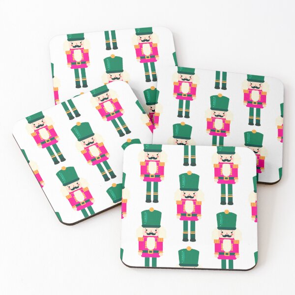 Item preview, Pink and Green Christmas Nutcracker Toy Soldier Graphic Art - White Background designed and sold by Star-Fragment.