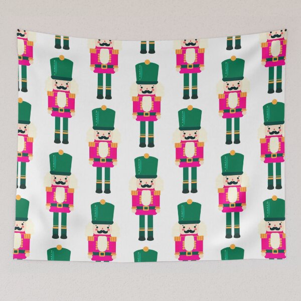 Item preview, Pink and Green Christmas Nutcracker Toy Soldier Graphic Art - White Background designed and sold by Star-Fragment.