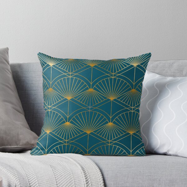 Glamorous Blue And Golden Vintage Art Deco Pattern