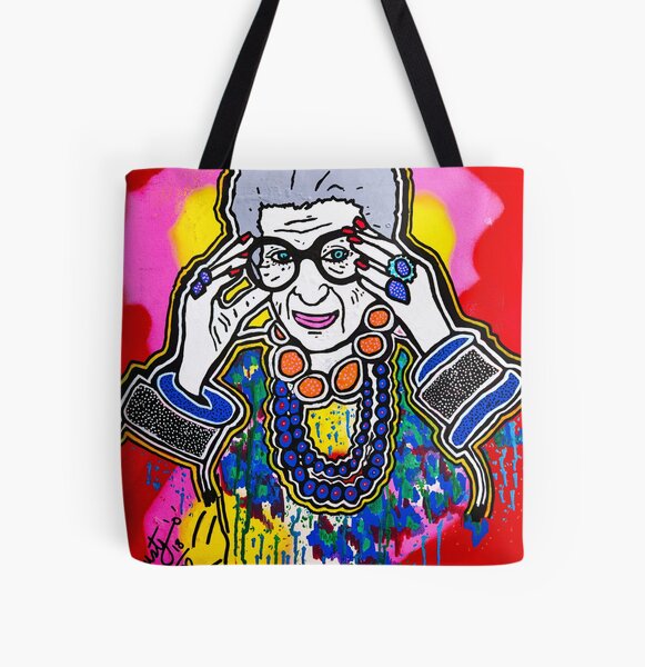 The Iris Apfel Merchandise Collection by Dusty O All Over Print Tote Bag