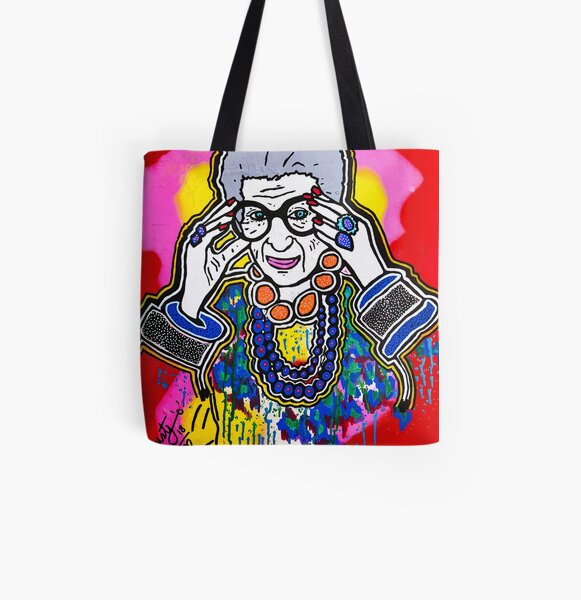 The Iris Apfel Merchandise Collection by Dusty O All Over Print Tote Bag