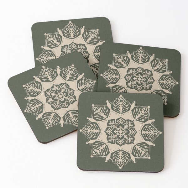 Item preview, Poinsettia Mandala - Pine + Dove designed and sold by Irene Estelle.