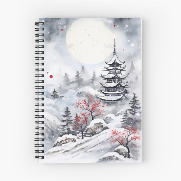 Item preview, Pagoda in Snowy Landscape, Moonlit Sky designed and sold by exitbird.