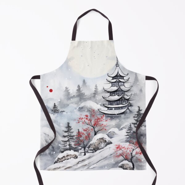 Item preview, Pagoda in Snowy Landscape, Moonlit Sky designed and sold by exitbird.