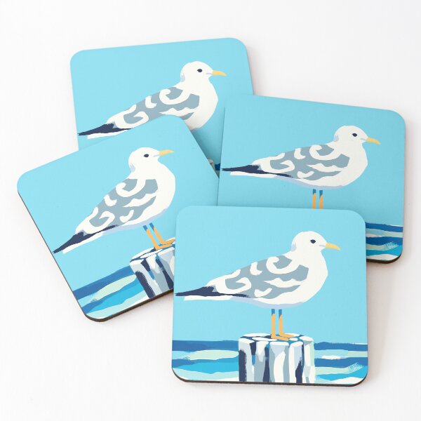 Item preview, Seagull on a Wood Piling by the Sea designed and sold by BrightTide.