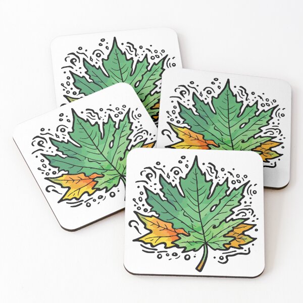 Item preview, Green maple leaves designed and sold by MindFrank.