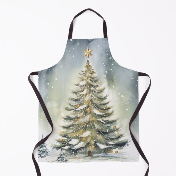 Item preview, Winter Night with a Christmas Tree and Gold Stars designed and sold by exitbird.