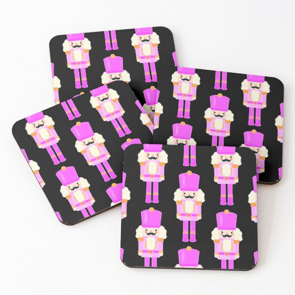 Item preview, Pink On Pink Christmas Nutcracker Toy Soldier Graphic Art - Black Background designed and sold by Star-Fragment.