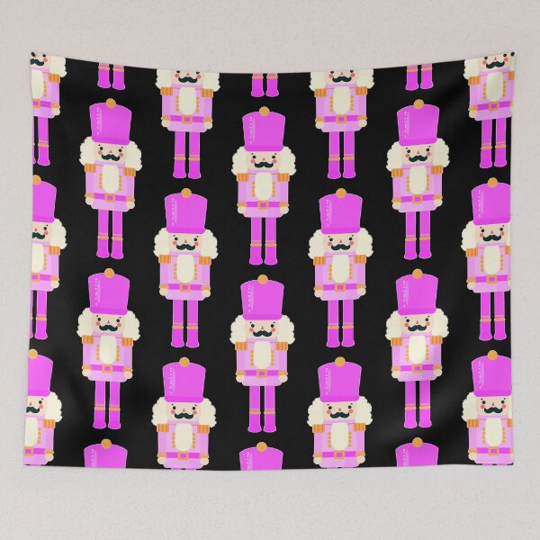 Item preview, Pink On Pink Christmas Nutcracker Toy Soldier Graphic Art - Black Background designed and sold by Star-Fragment.