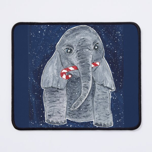Item preview, Candy Cane Lovin' Baby Elephant in Watercolour & Gouache! designed and sold by Ivy Uttaro.