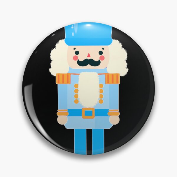 Item preview, Blue on Blue Christmas Nutcracker Toy Soldier Graphic Art - Black Background designed and sold by Star-Fragment.