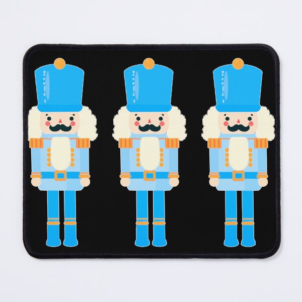 Item preview, Blue on Blue Christmas Nutcracker Toy Soldier Graphic Art - Black Background designed and sold by Star-Fragment.