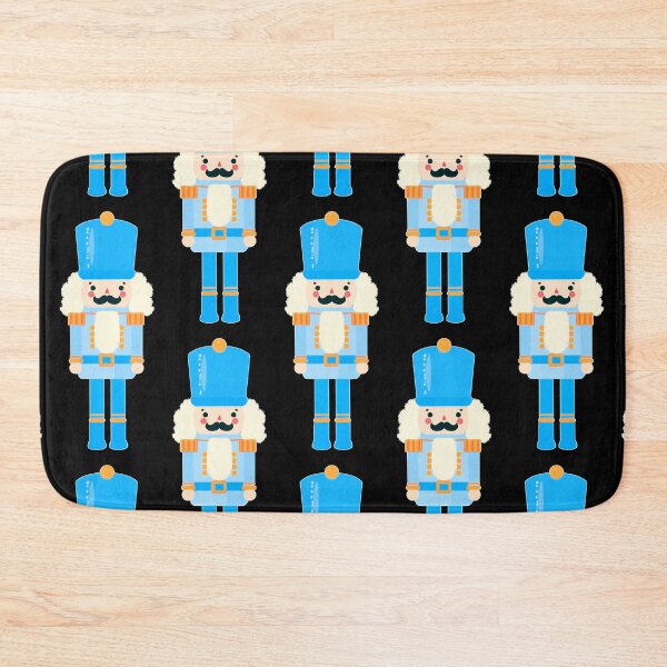 Item preview, Blue on Blue Christmas Nutcracker Toy Soldier Graphic Art - Black Background designed and sold by Star-Fragment.