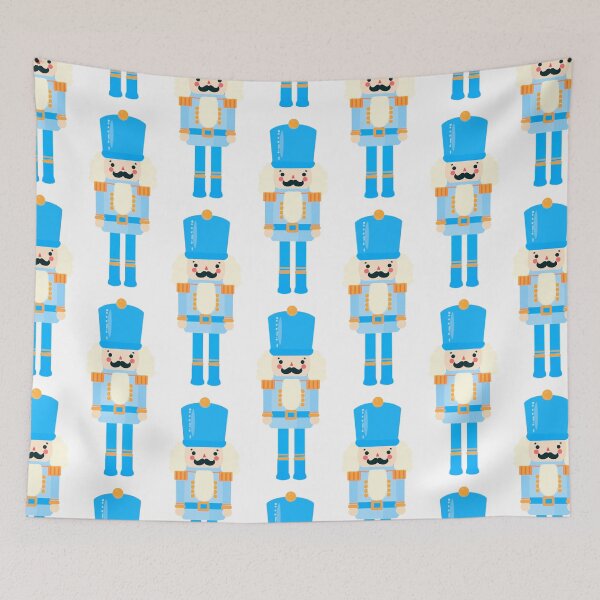Item preview, Blue on Blue Christmas Nutcracker Toy Soldier Graphic Art - White Background designed and sold by Star-Fragment.