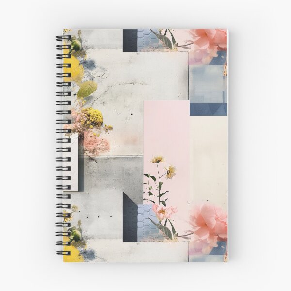 Item preview, Pastel Petals and Concrete Geometry - an Urban Botanic Abstraction Pattern designed and sold by Dazzling Studio Art.