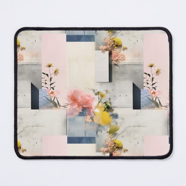 Item preview, Pastel Petals and Concrete Geometry - an Urban Botanic Abstraction Pattern designed and sold by Dazzling Studio Art.