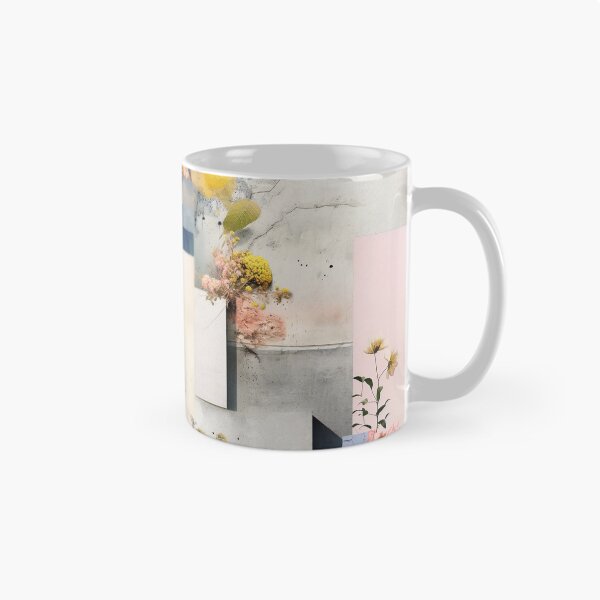 Item preview, Pastel Petals and Concrete Geometry - an Urban Botanic Abstraction Pattern designed and sold by Dazzling Studio Art.