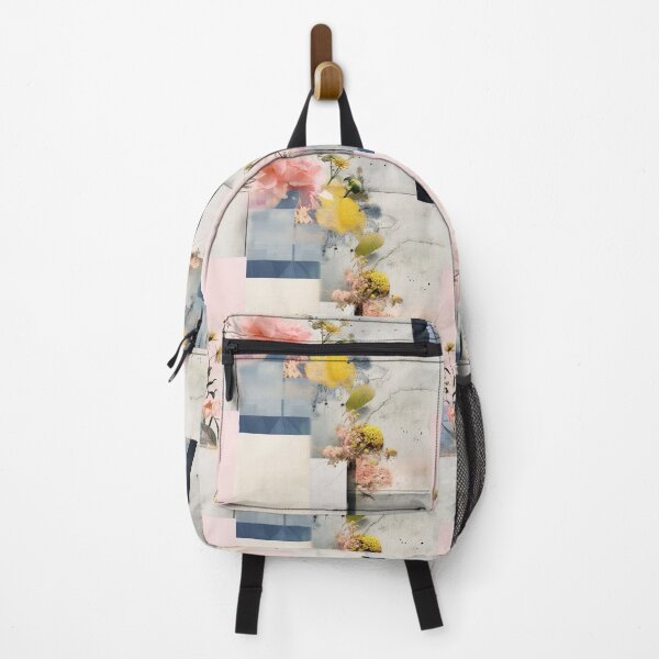 Item preview, Pastel Petals and Concrete Geometry - an Urban Botanic Abstraction Pattern designed and sold by Dazzling Studio Art.