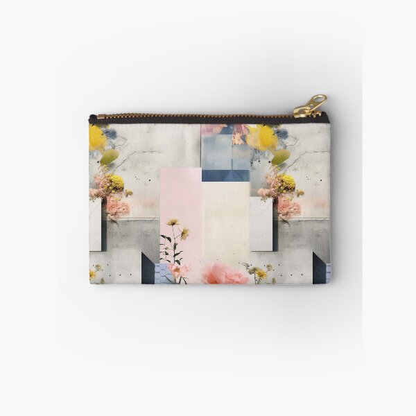 Item preview, Pastel Petals and Concrete Geometry - an Urban Botanic Abstraction Pattern designed and sold by Dazzling Studio Art.
