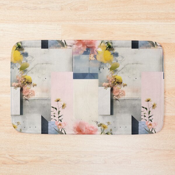 Item preview, Pastel Petals and Concrete Geometry - an Urban Botanic Abstraction Pattern designed and sold by Dazzling Studio Art.