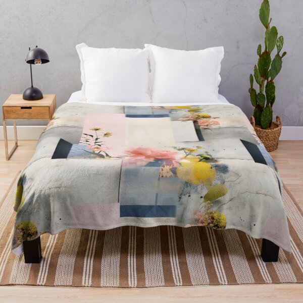 Item preview, Pastel Petals and Concrete Geometry - an Urban Botanic Abstraction Pattern designed and sold by Dazzling Studio Art.