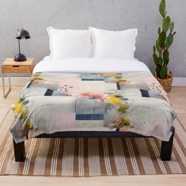 Item preview, Pastel Petals and Concrete Geometry - an Urban Botanic Abstraction Pattern designed and sold by Dazzling Studio Art.