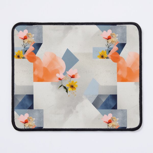 Item preview, Pastel Petals and Concrete Geometry - an Urban Botanic Abstraction Pattern designed and sold by Dazzling Studio Art.
