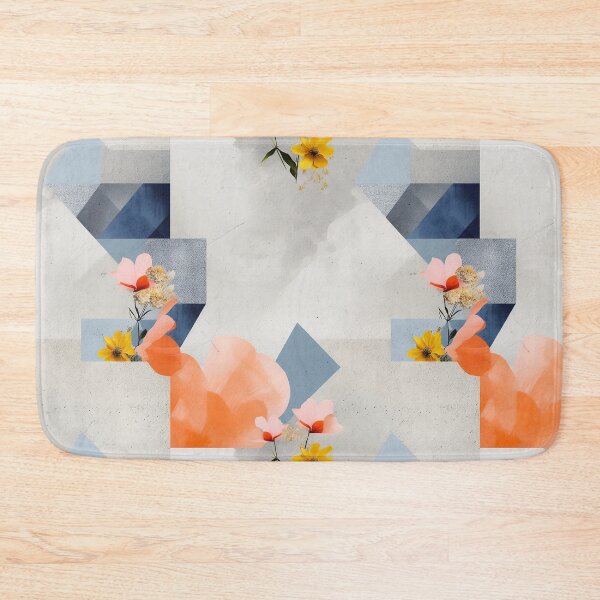 Item preview, Pastel Petals and Concrete Geometry - an Urban Botanic Abstraction Pattern designed and sold by Dazzling Studio Art.