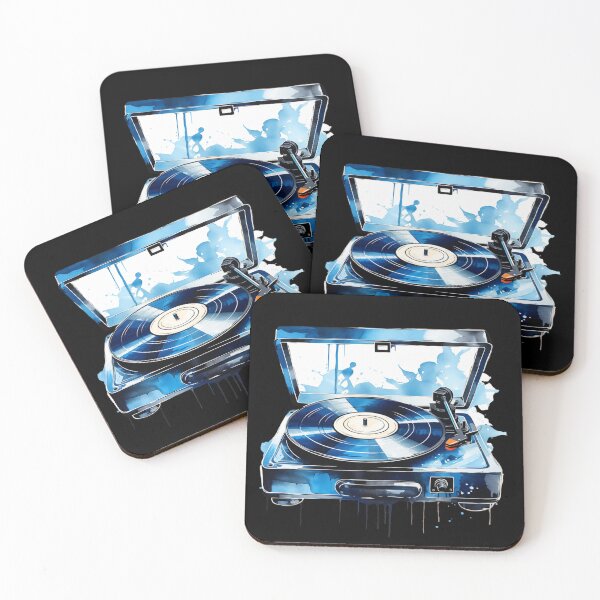Item preview, Blue Vinyl Record Player. Funny Gifts For Music Lovers 1/2 designed and sold by MatSatArt.