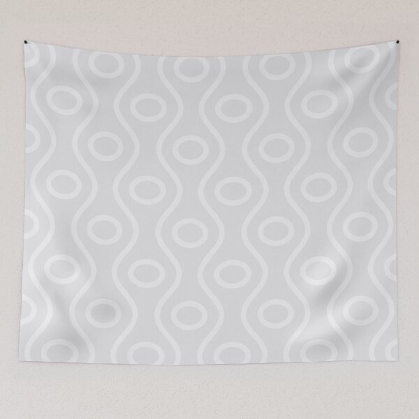 Item preview, Gray White Wavy Lines Ellipses Ovals Curves Minimal Linked Modern Groovy Pattern designed and sold by PenguinForests.