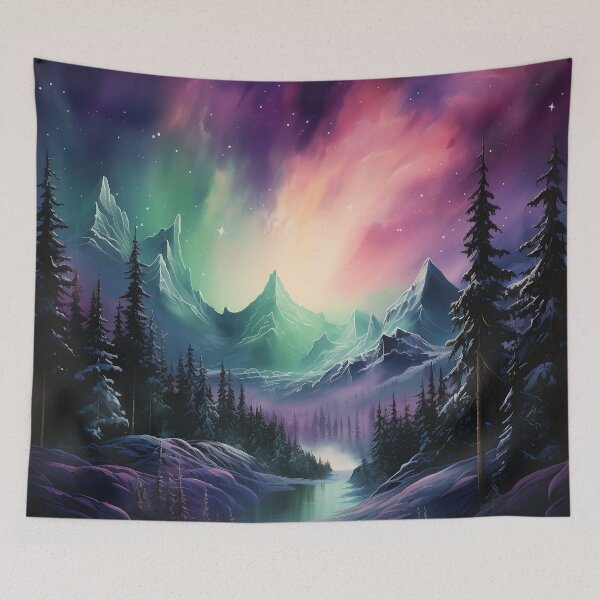 Item preview, Aurora borealis light landscape designed and sold by Art by Lilia.
