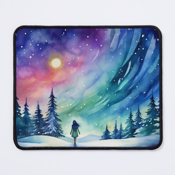 Item preview, Aurora borealis light landscape designed and sold by Art by Lilia.
