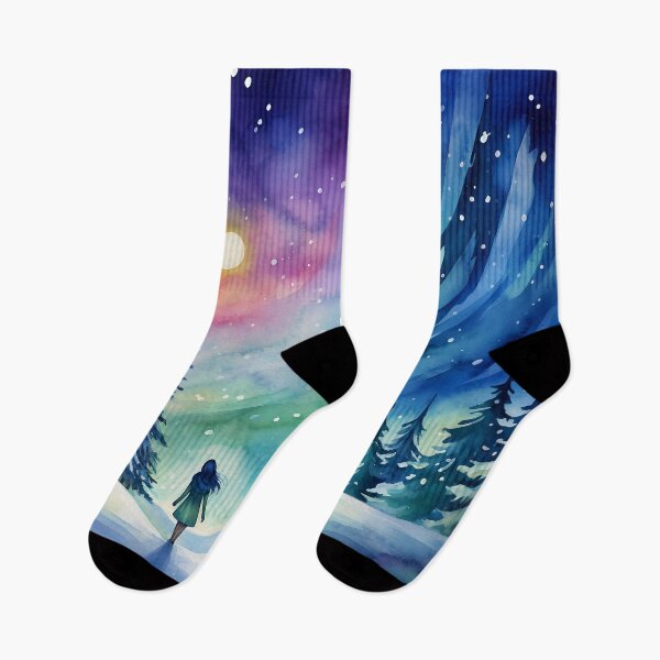 Item preview, Aurora borealis light landscape designed and sold by Art by Lilia.