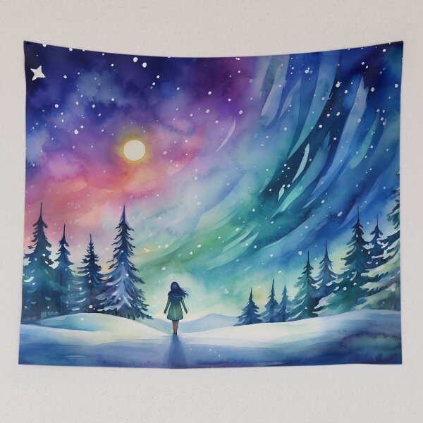 Item preview, Aurora borealis light landscape designed and sold by Art by Lilia.