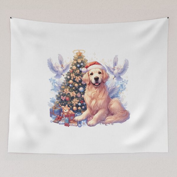 Item preview, Golden Retriever Christmas Tree designed and sold by GalaxyGraffiti.