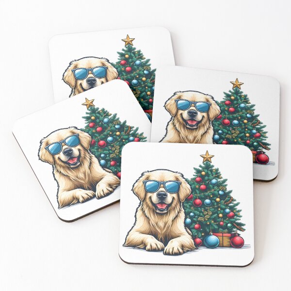 Item preview, Golden Retriever Christmas Tree designed and sold by GalaxyGraffiti.