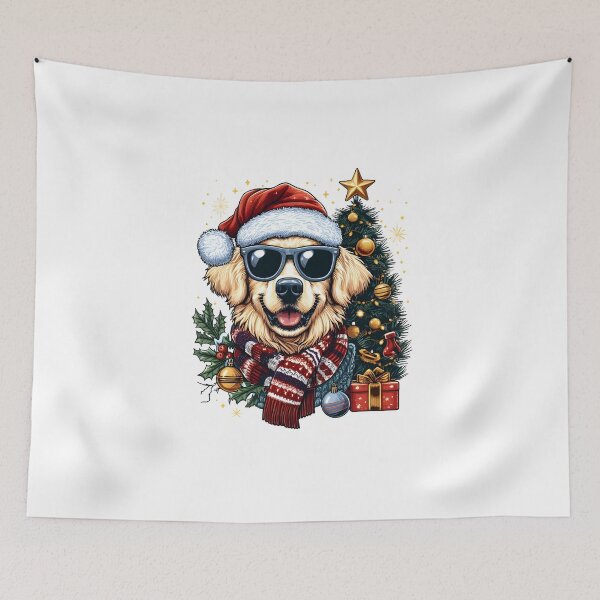 Item preview, Golden Retriever Christmas Tree designed and sold by GalaxyGraffiti.