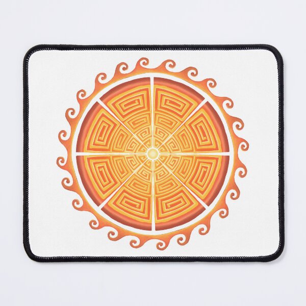 Item preview, Geometric Greek Sun and Waves - White Background designed and sold by kspence66.