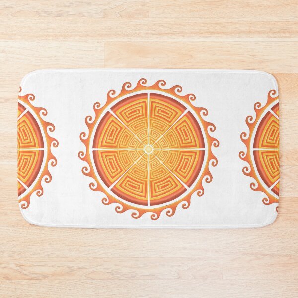 Item preview, Geometric Greek Sun and Waves - White Background designed and sold by kspence66.