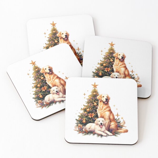 Item preview, Golden Retriever Christmas Tree designed and sold by GalaxyGraffiti.