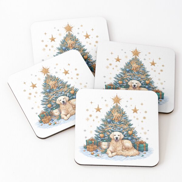 Item preview, Golden Retriever Christmas Tree designed and sold by GalaxyGraffiti.