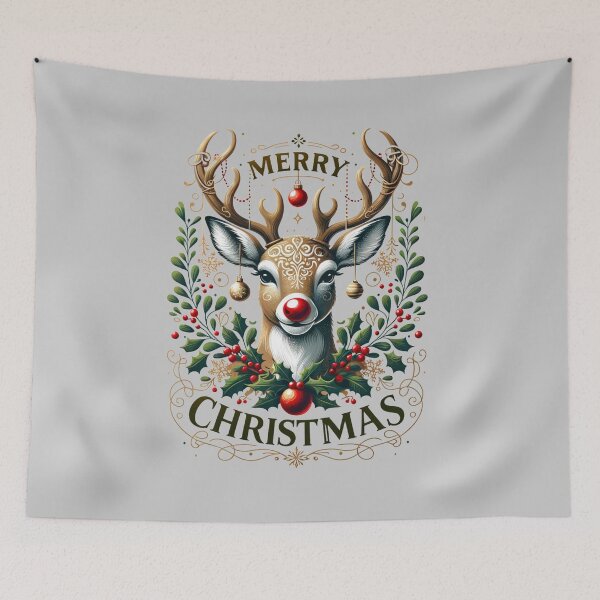 Item preview, Enchanted Christmas Reindeer Portrait designed and sold by Hibiskusmond.